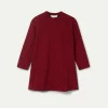 Vestido corto de niña estampado jacquard rojo-MINI Flash Sale