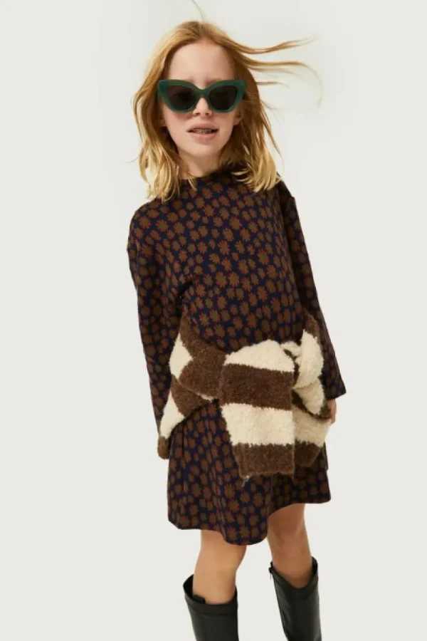 Vestido corto de niña estampado floral azul-MINI Shop