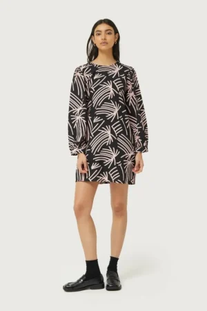 Vestido corto estampado abstracto Fénix-COMPAÑIAFANTASTICA Outlet