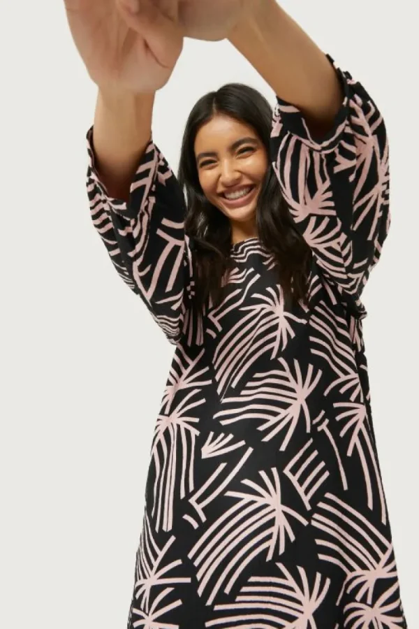 Vestido corto estampado abstracto Fénix-COMPAÑIAFANTASTICA Outlet