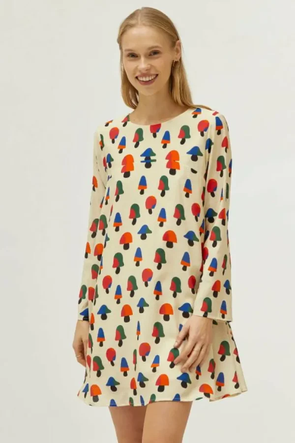 Vestido corto estampado de setas multicolor-COMPAÑIAFANTASTICA Best Sale