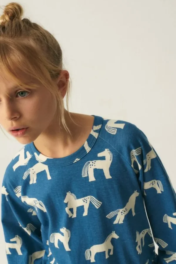 Vestido de niña de algodón con estampado de caballos-MINI Flash Sale