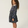 Vestido de niña en viscosa LENZING™ ECOVERO™ con estampado floral azul-MINI Outlet
