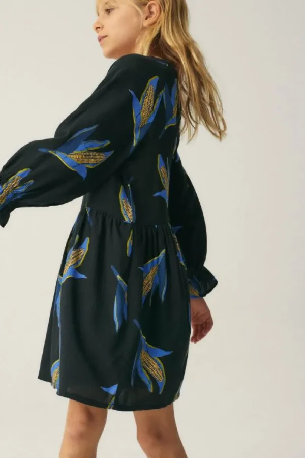 Vestido de niña en viscosa LENZING™ ECOVERO™ con estampado de mazorcas-MINI Best Sale