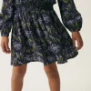 Vestido de niña en viscosa LENZING™ ECOVERO™ con estampado floral azul-MINI Outlet