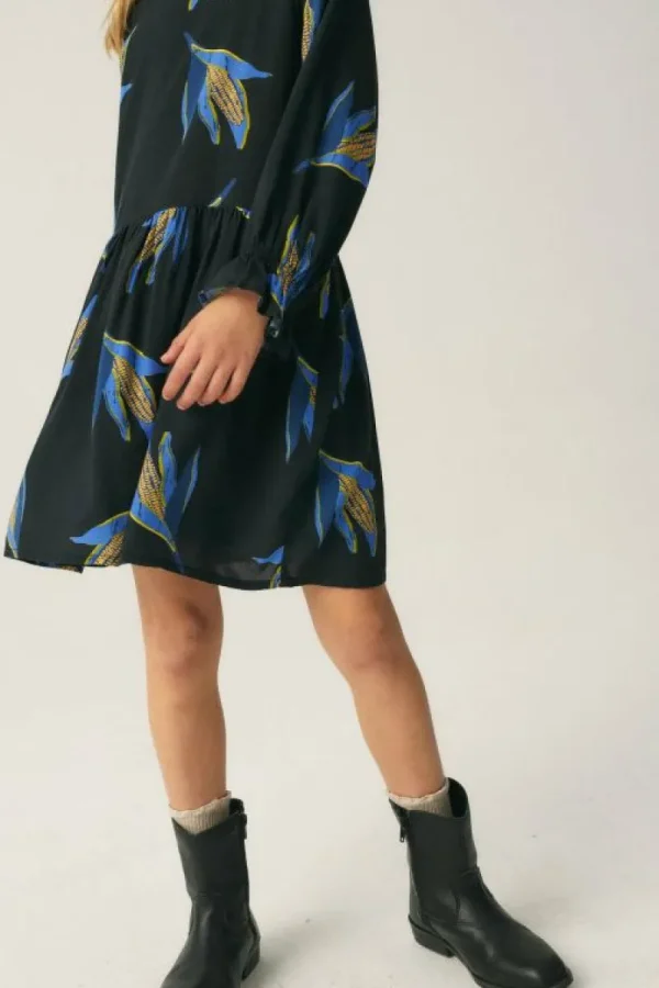 Vestido de niña en viscosa LENZING™ ECOVERO™ con estampado de mazorcas-MINI Best Sale