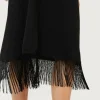 Vestido halter con flecos negro-COMPAÑIAFANTASTICA Shop