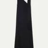 Vestido largo asimétrico negro-COMPAÑIAFANTASTICA Flash Sale