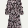 Vestido largo camisero estampado abstracto Fénix-COMPAÑIAFANTASTICA Best