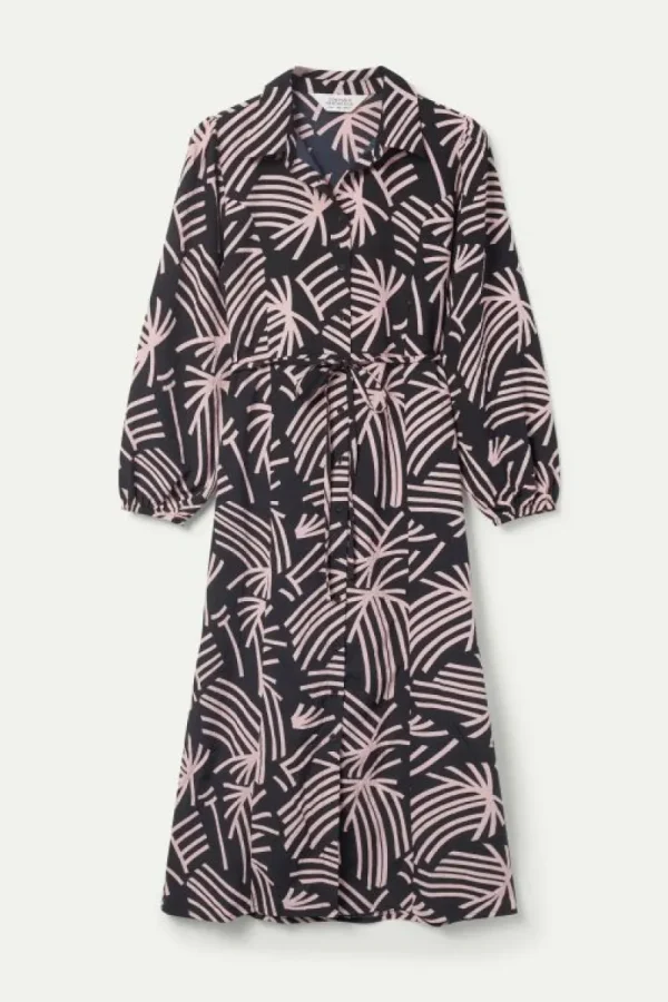 Vestido largo camisero estampado abstracto Fénix-COMPAÑIAFANTASTICA Best