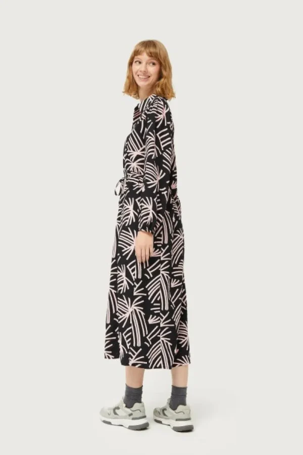Vestido largo camisero estampado abstracto Fénix-COMPAÑIAFANTASTICA Best