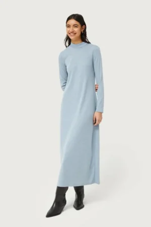 Vestido largo de punto azul-COMPAÑIAFANTASTICA Online