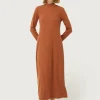 Vestido largo de punto marrón-COMPAÑIAFANTASTICA Online