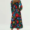 Vestido largo estampado floral multicolor-COMPAÑIAFANTASTICA Clearance