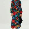 Vestido largo estampado floral multicolor-COMPAÑIAFANTASTICA Clearance