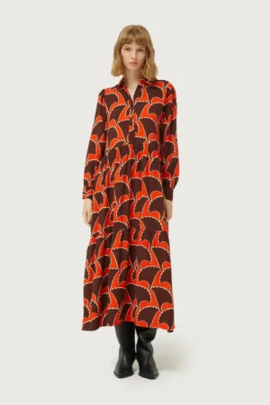 Vestido largo estampado geométrico Pai Pai-COMPAÑIAFANTASTICA Hot