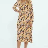Vestido midi camisero con estampado de lunares-COMPAÑIAFANTASTICA Online