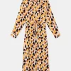 Vestido midi camisero con estampado de lunares-COMPAÑIAFANTASTICA Online