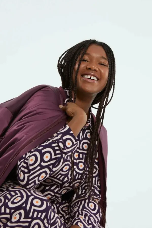 Vestido midi camisero con estampado geométrico retro-COMPAÑIAFANTASTICA Discount