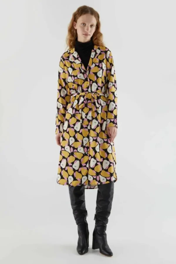 Vestido midi camisero con estampado de peras-COMPAÑIAFANTASTICA Hot
