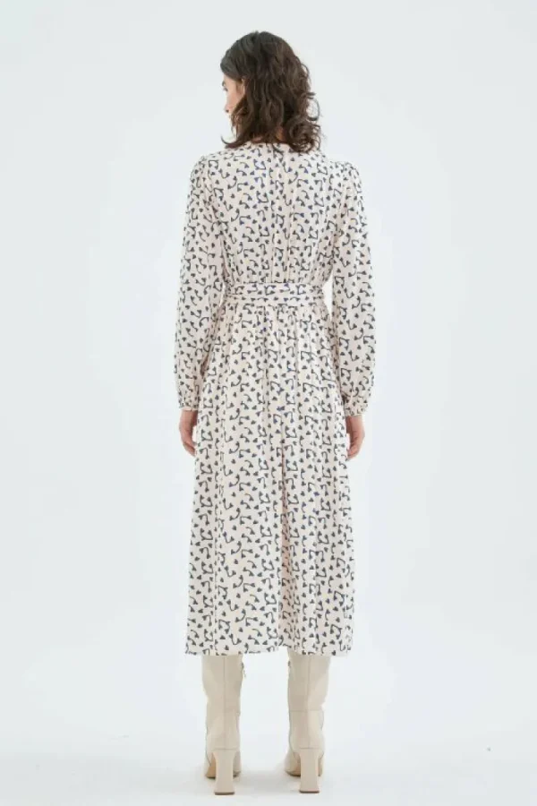 Vestido midi camisero con estampado de corazones-COMPAÑIAFANTASTICA Online