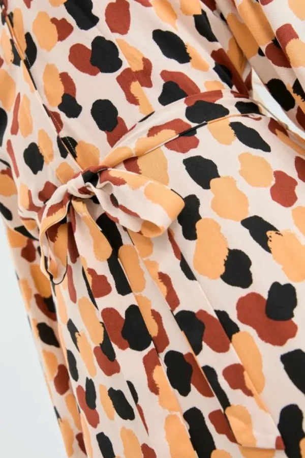 Vestido midi camisero con estampado de lunares-COMPAÑIAFANTASTICA Online