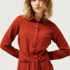 Vestido midi camisero marrón-COMPAÑIAFANTASTICA Discount