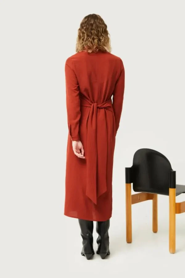 Vestido midi camisero marrón-COMPAÑIAFANTASTICA Discount