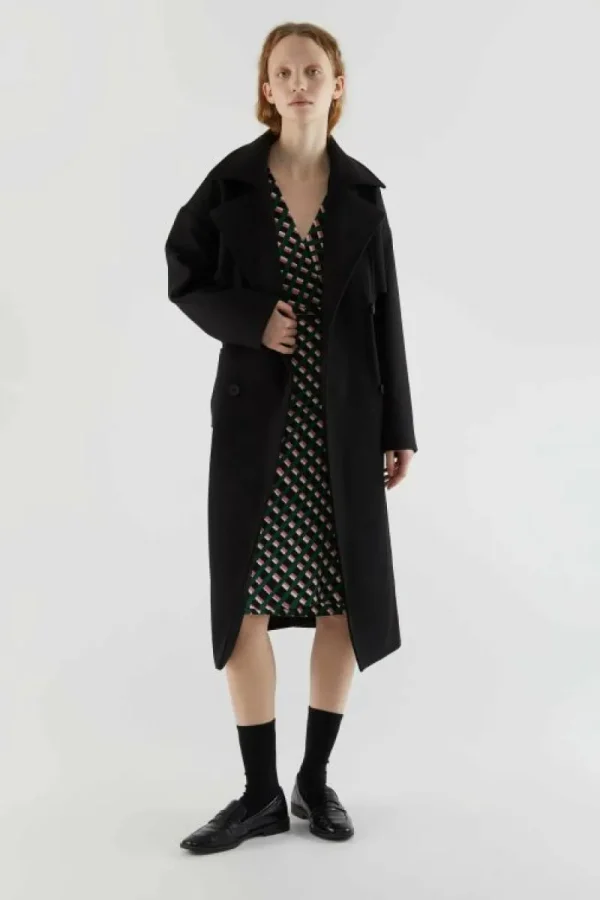 Vestido midi cruzado con estampado geométrico-COMPAÑIAFANTASTICA Online