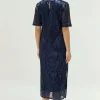 Vestido midi de lentejuelas azul-COMPAÑIAFANTASTICA Flash Sale