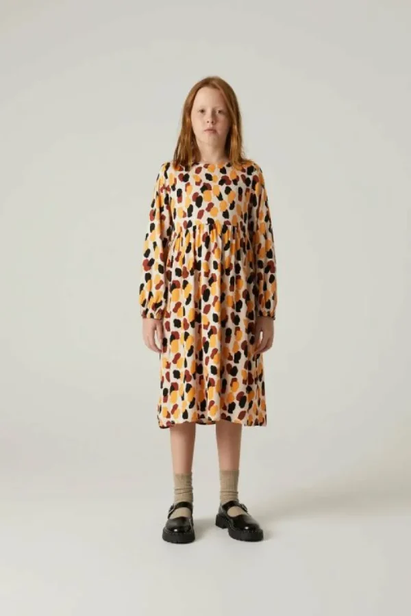 Vestido midi de niña con estampado de lunares-MINI Online