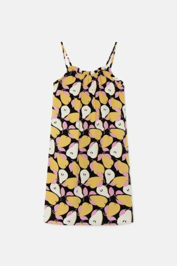 Vestido midi de niña con estampado de peras-MINI Online