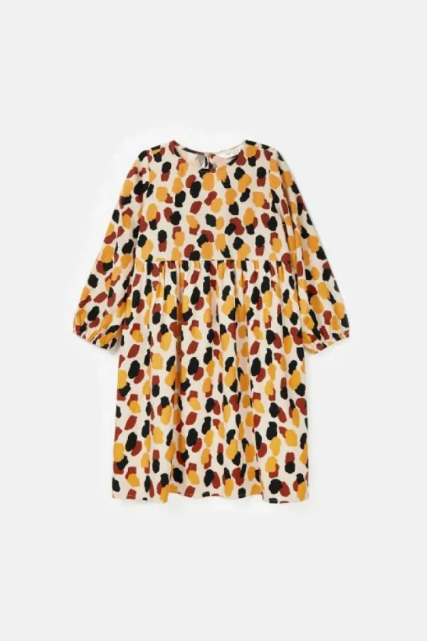 Vestido midi de niña con estampado de lunares-MINI Online