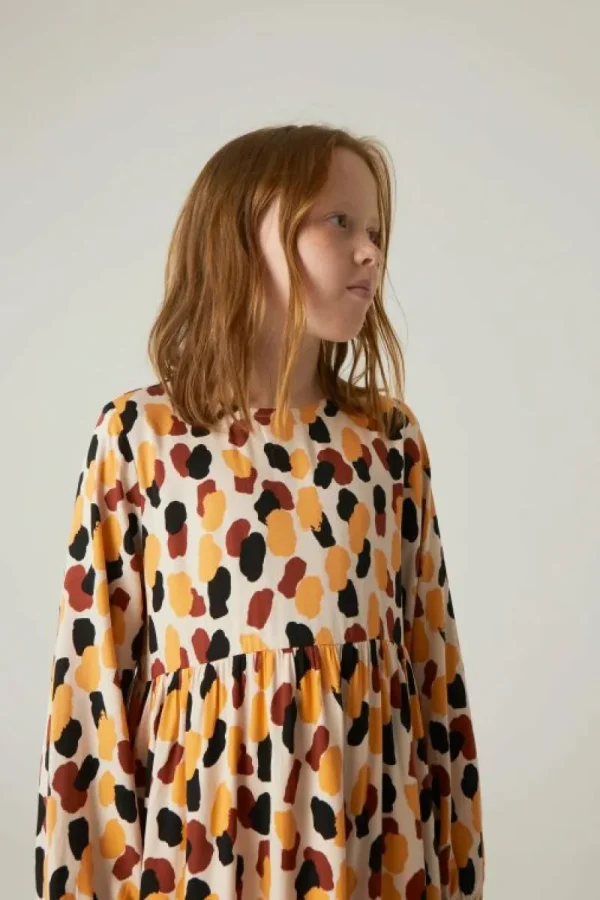 Vestido midi de niña con estampado de lunares-MINI Online