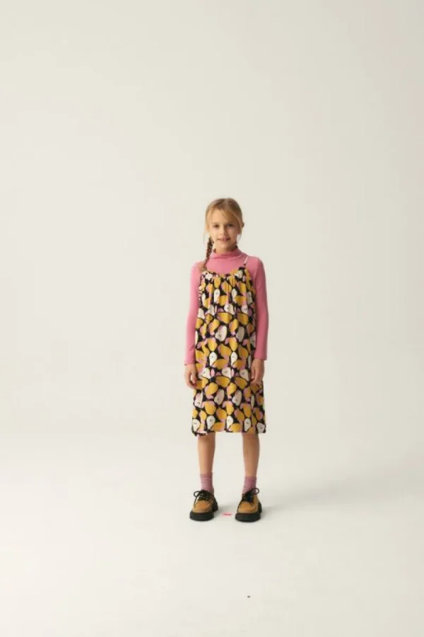 Vestido midi de niña con estampado de peras-MINI Online