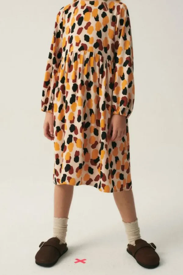 Vestido midi de niña con estampado de lunares-MINI Online