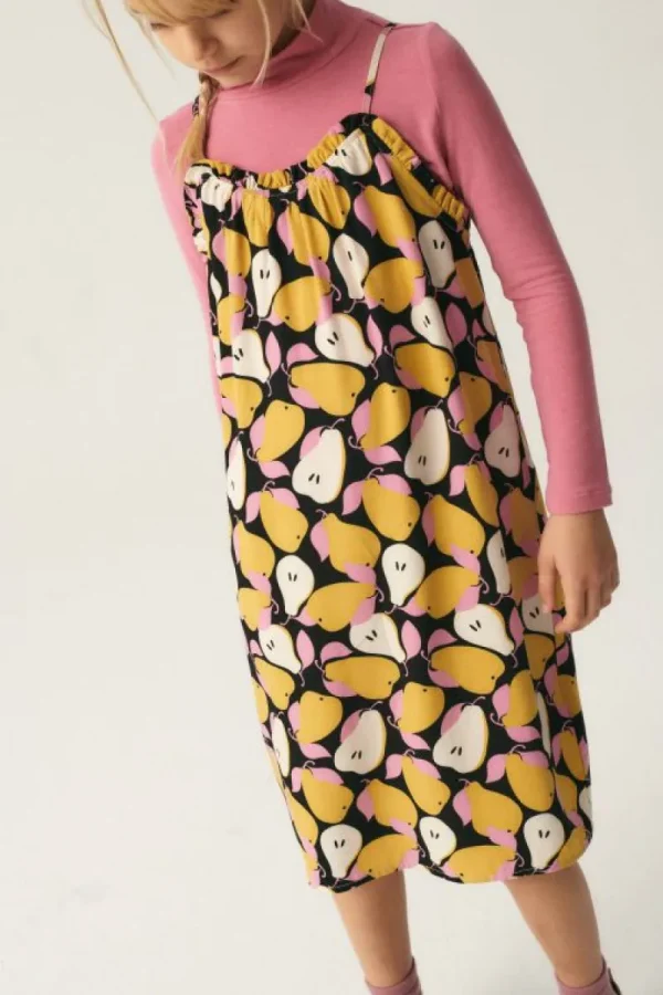 Vestido midi de niña con estampado de peras-MINI Online