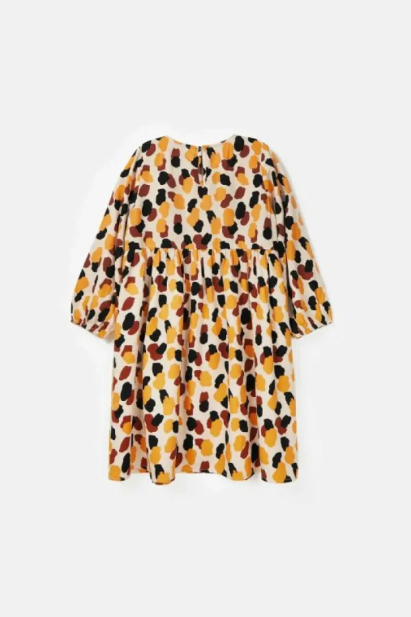 Vestido midi de niña con estampado de lunares-MINI Online