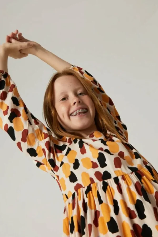 Vestido midi de niña con estampado de lunares-MINI Online