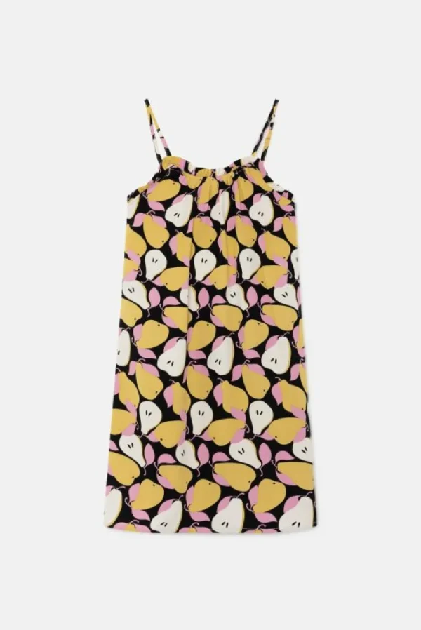 Vestido midi de niña con estampado de peras-MINI Online