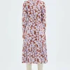 Vestido midi evasé con estampado de flores-COMPAÑIAFANTASTICA Cheap