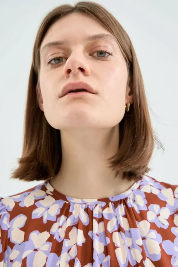 Vestido midi evasé con estampado de flores-COMPAÑIAFANTASTICA Cheap